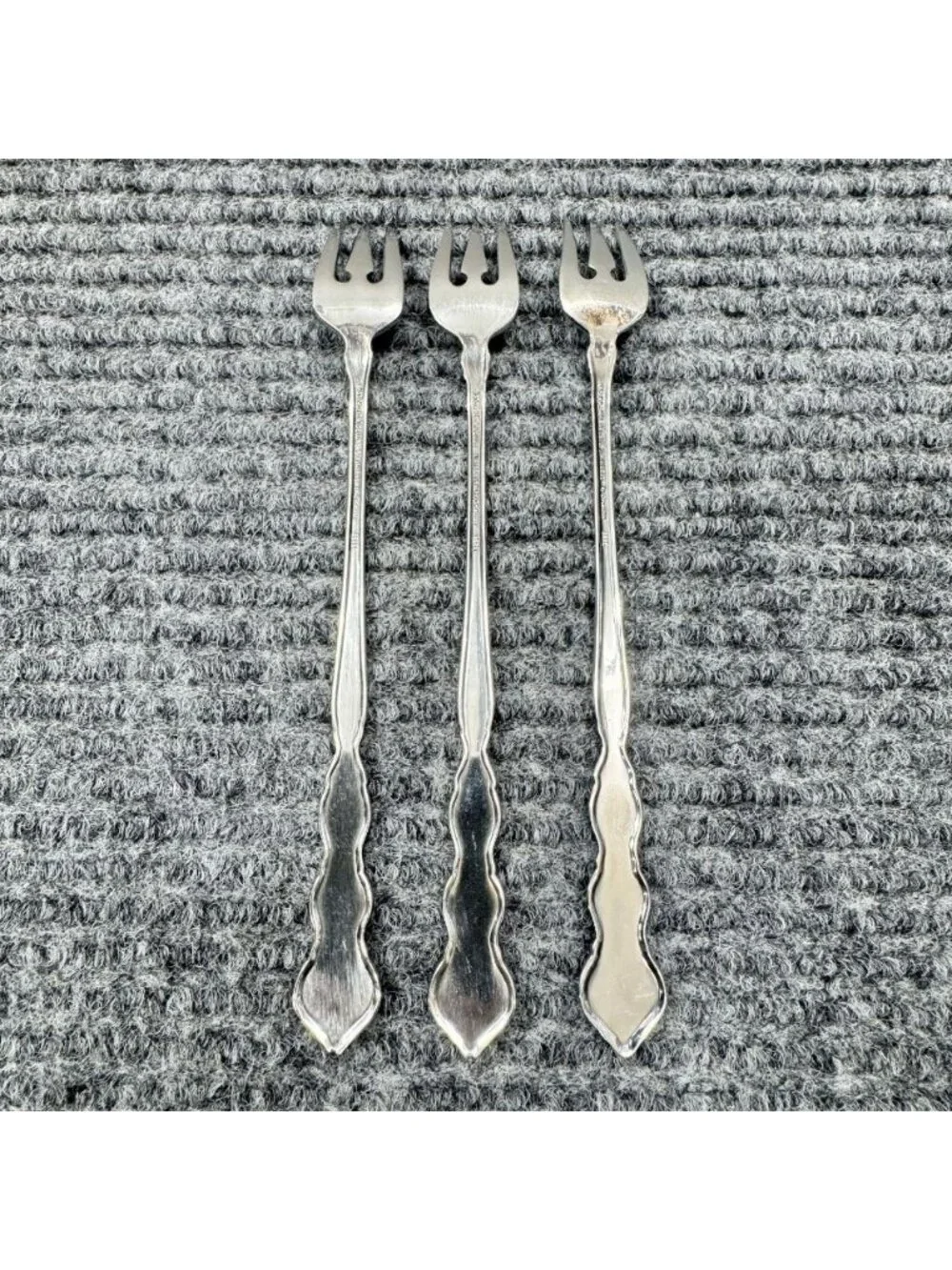 Lot Of 3 Oneida VALERIE Forks Distinction Deluxe HH Stainless Cocktail Appetizer